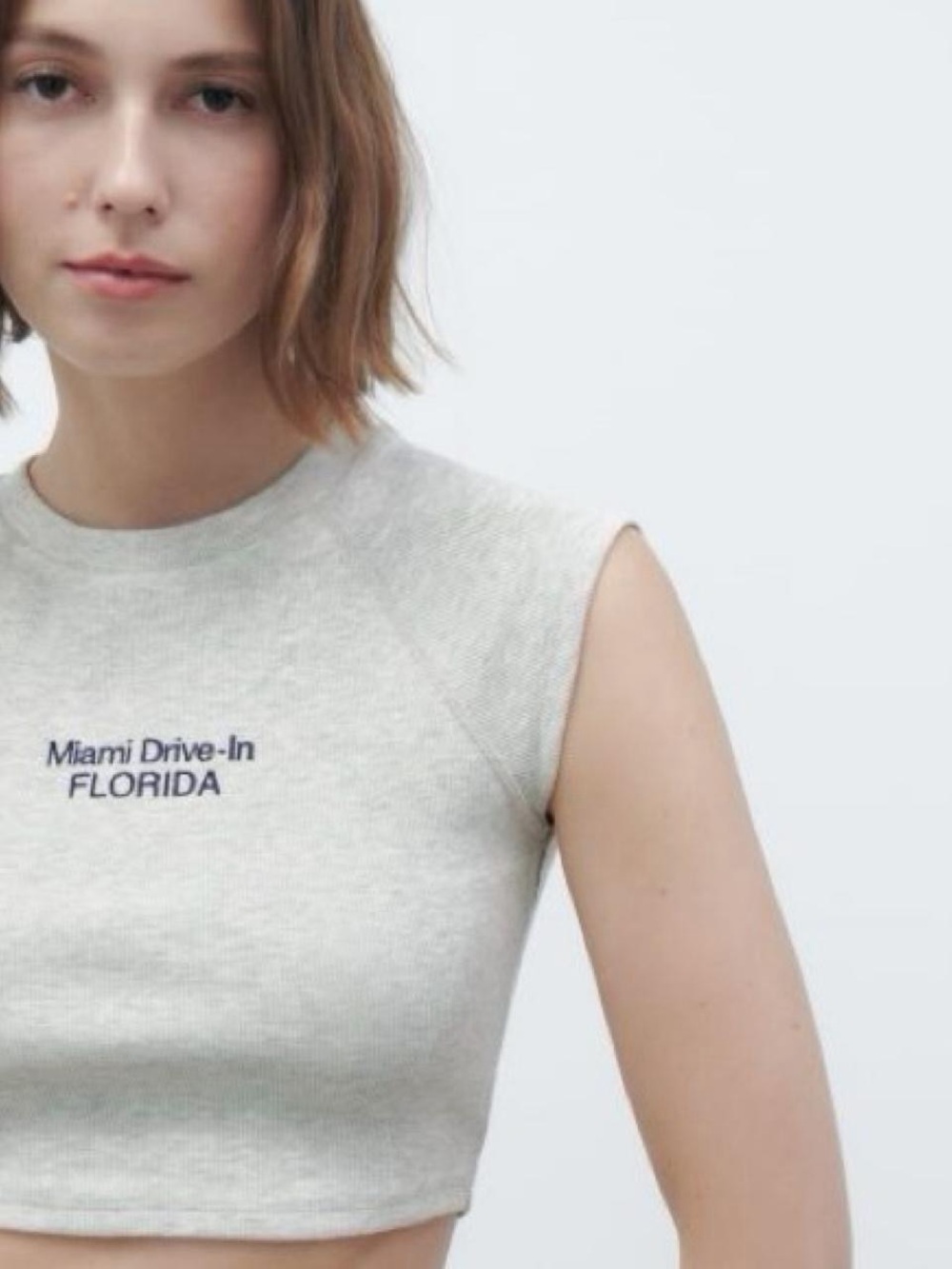 Zara 'Miami Drive-In FLORIDA Crop Top Small
